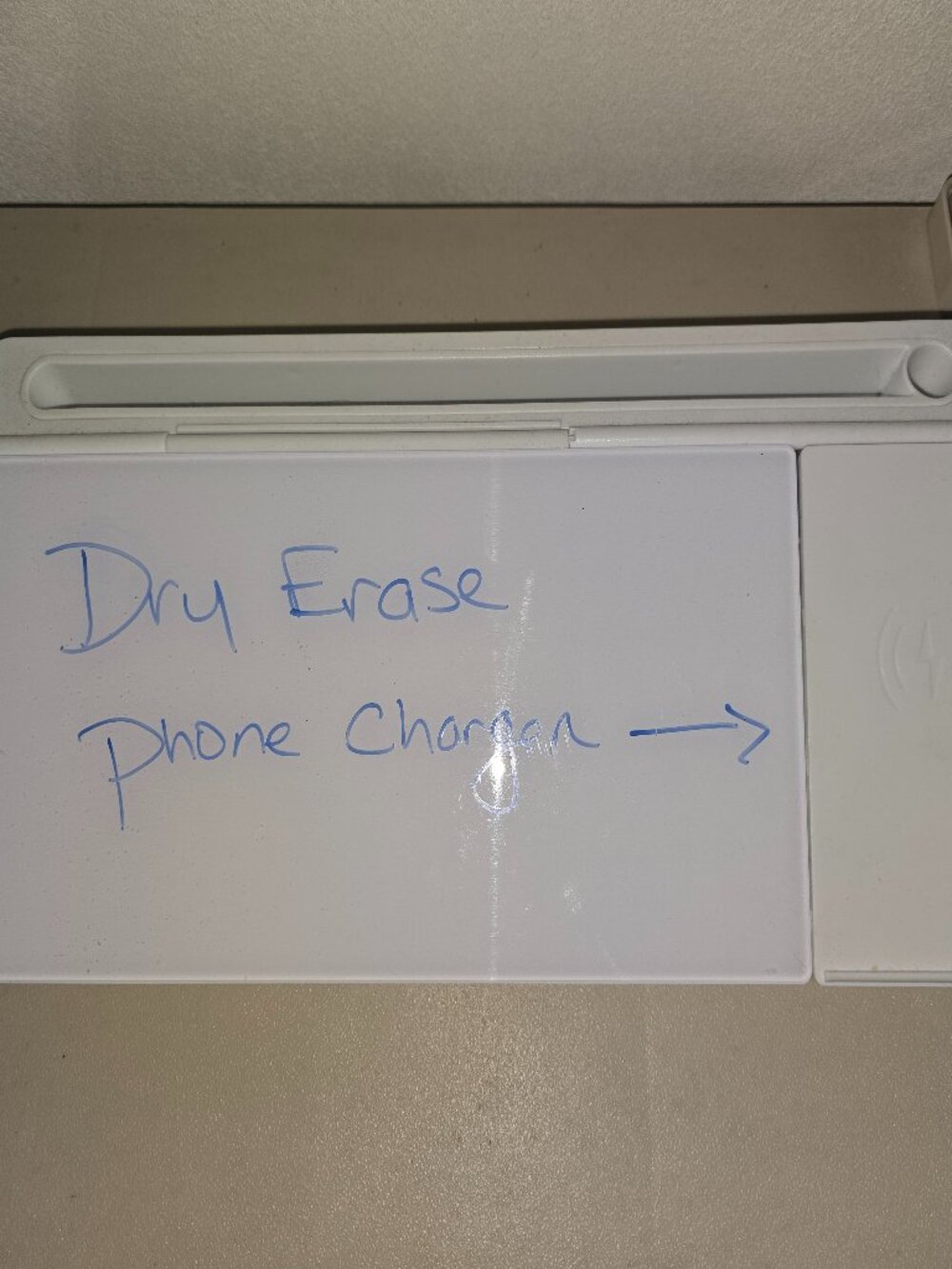 Desktop Dry Erase Whiteboard Organizer With Wireless Phone Charger USB